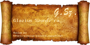 Glazius Szonóra névjegykártya